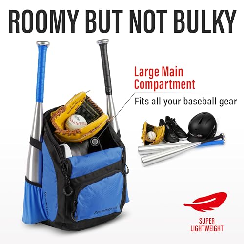 Tonesport Youth Baseball Bag - Backpack for Baseball, Softball, Tball - Bat Bag for Youth - Royal Blue - Image 2