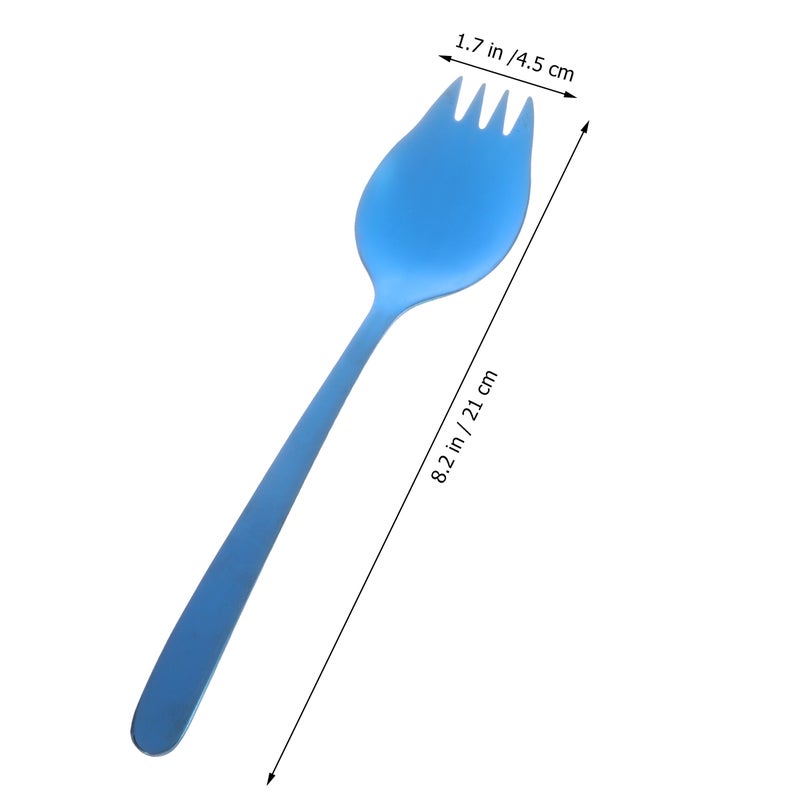2pcs 304 Stainless Steel Sporks Salad Noodles Heavy Duty Spoon Fork Combo for Kitchen Dinner ( ) - Image 3
