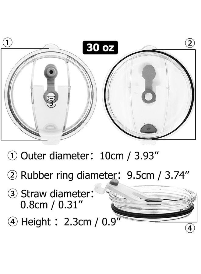 CNYMANY ANIN CNYMANY 3 Packs Lids for 30oz Tumblers, Spill-proof Splash Resistant Straw-friendly Cover for Old Style Rtic, Ozark Trail 30 oz. Cups - Gray - Image 2