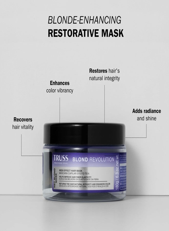 Truss قناع شعر بلوند ثروس ريفولوشن نت بلوند - قناع إصلاح الشعر المعزز للون لاستعادة صحة الشعر الطبيعية، لمعان الشعر وحيويته - مصمم بتركيبة تأثير الشبكة (6.3 أونصة)  - Image 2