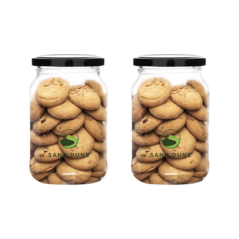 SAND DUNE Storage Glass Jar Set Transparent BPA Free Storage Jar ContainersBarni for Kitchen for Aachar Pickle Dry Fruits and Spices 750 ml Pack of 2 - Image 1