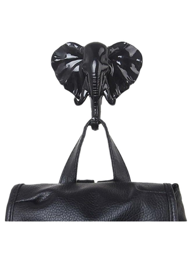 3-Piece Elephant Head Decorative Hook Set Black - Image 2