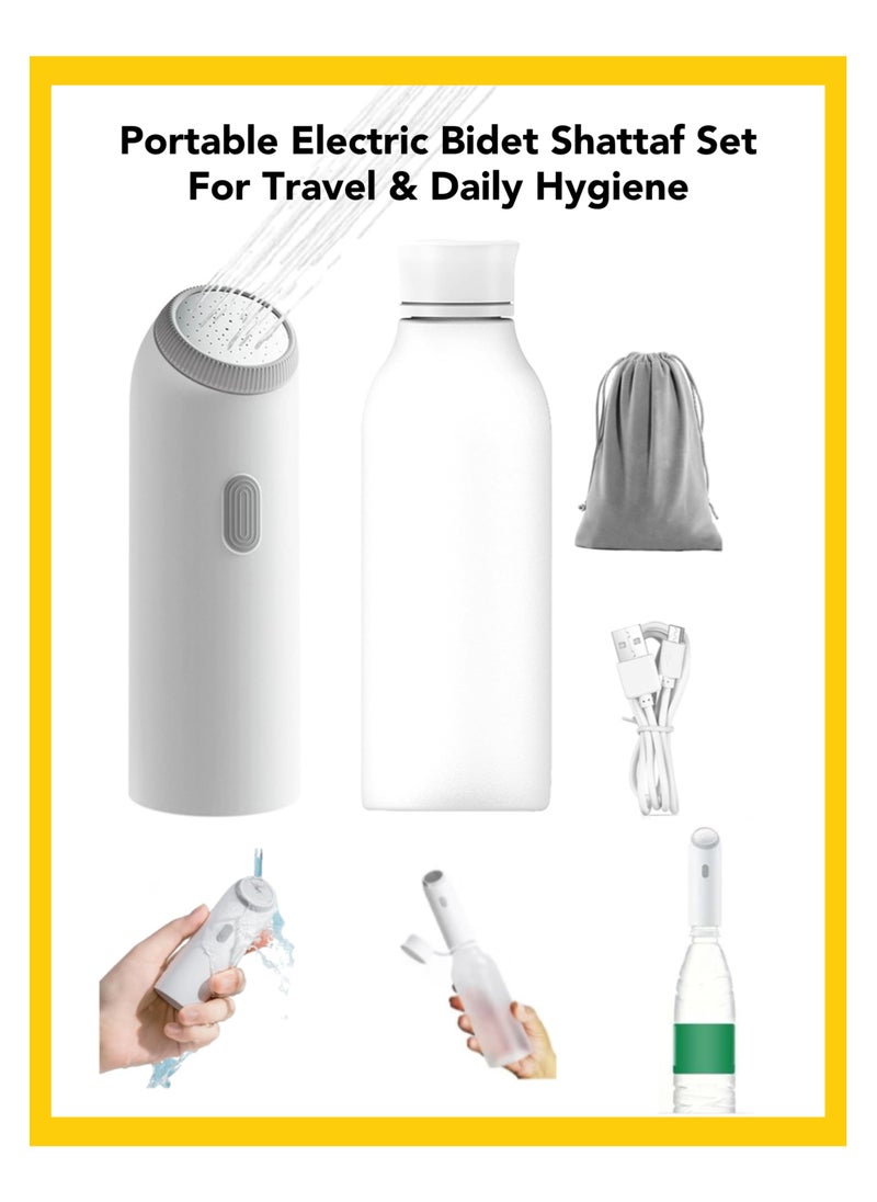 Oasis Casa - Premium Portable Handheld Bidet Shattaf Sprayer for Travel, 4 Spray Modes, USB Rechargeable Waterproof Electric Pocket Bidet Sprayer Mini Toilet Shower Head with Bottle for Personal Hygiene - Image 1