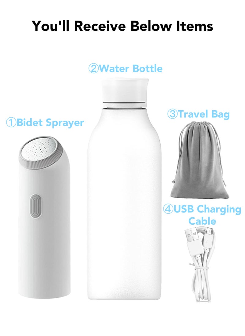 Oasis Casa - Premium Portable Handheld Bidet Shattaf Sprayer for Travel, 4 Spray Modes, USB Rechargeable Waterproof Electric Pocket Bidet Sprayer Mini Toilet Shower Head with Bottle for Personal Hygiene - Image 1