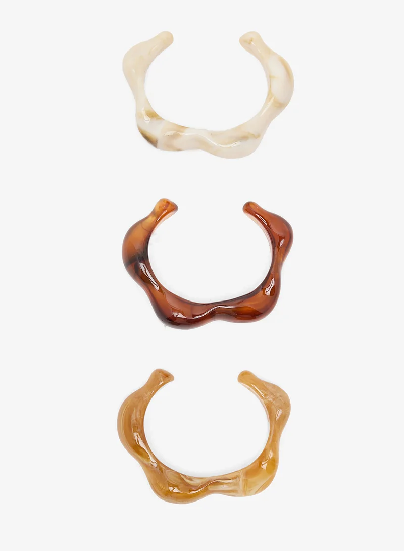 Ginger 3PK Resin Asymetrical Bangles