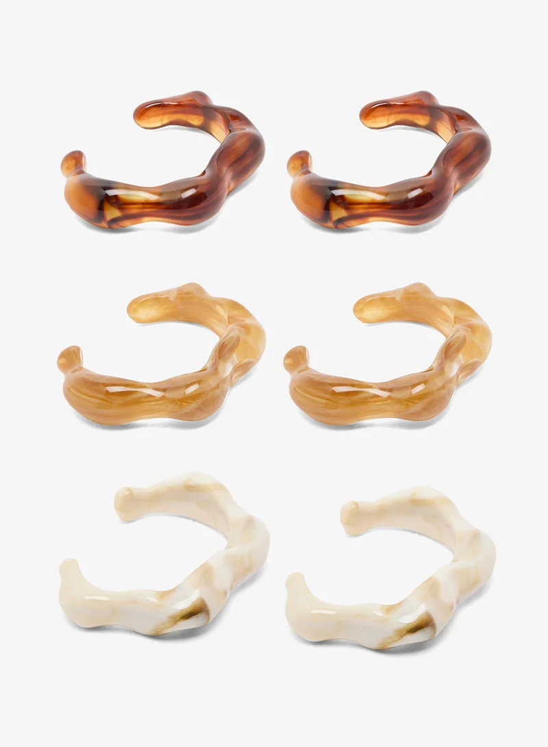 Ginger 3PK Resin Asymetrical Bangles