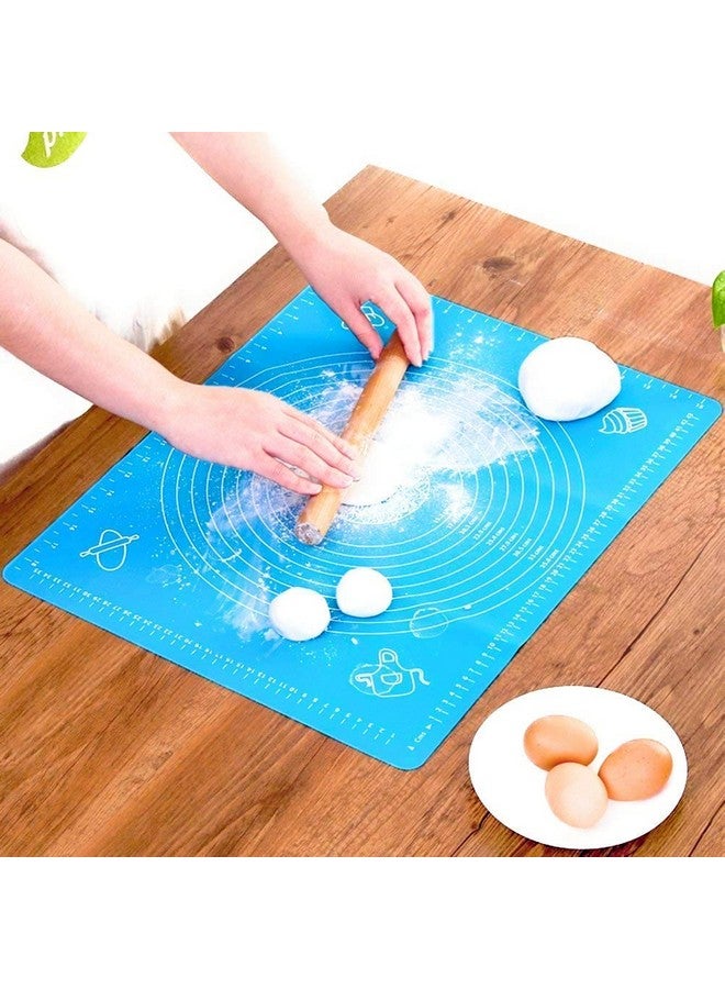Clazkit Silicone Baking Mat Roti mat Silicone Chapati Atta Kneading Mat Non-Stick Fondant Rolling Mat Stretchable for Kitchen Roti Chapati Cake|Reusable BPA Free (Baking Mat 50 * 40 cm) Color May Vary - Image 3