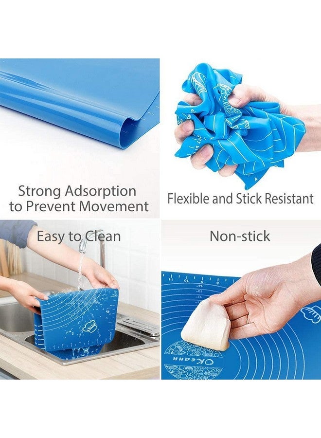 Clazkit Silicone Baking Mat Roti mat Silicone Chapati Atta Kneading Mat Non-Stick Fondant Rolling Mat Stretchable for Kitchen Roti Chapati Cake|Reusable BPA Free (Baking Mat 50 * 40 cm) Color May Vary - Image 4