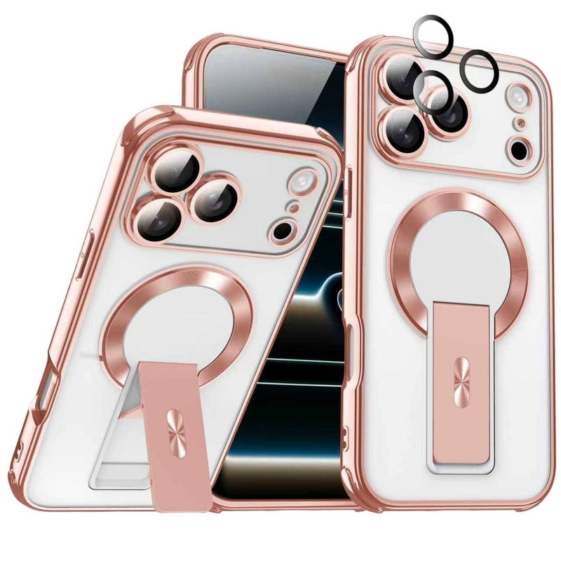 TPU MagSafe Case for iPhone 11 Pro with Shockproof and Drop Protection plus Shockproof plus Kickstand plus Strong Magnetic in Pink - Image 1