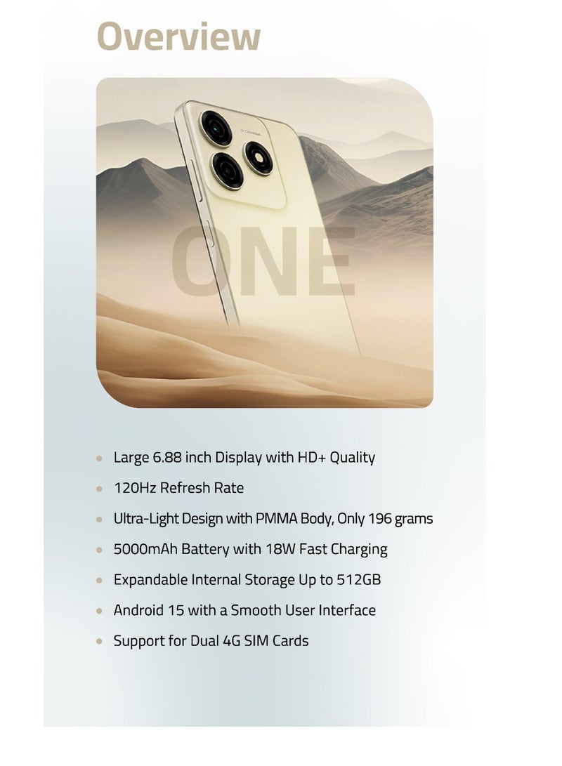 TCH Smart Phone ONE 4GB RAM 128GB Storage Beige Dual Sim - Image 2