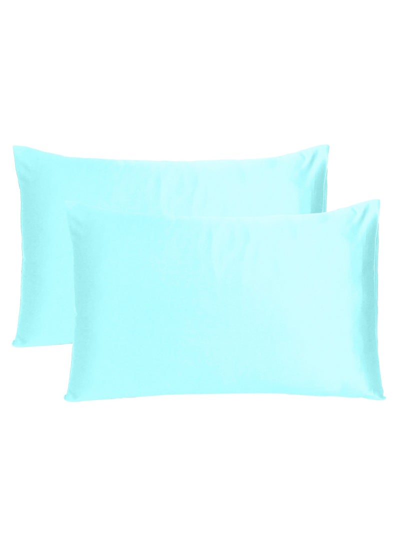 Silk Satin Pillowcase For Hair Care and Smooth Skin Pastel Blue Satin Pillow Cover Set of 2 with Envelope Closure 50W X 101L CM King Size (20 X 40 Inches) - pzsku/ZF20F9DC4894B1E139146Z/45/_/1716545345/53d5cbfd-605f-44b3-a870-0fdab42d7cd3