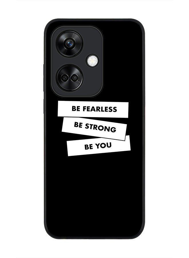 Stylizedd Rugged Black Edge case for OnePlus Nord CE3 Custom Slim fit Flexible Anti Drop Thin Phone Case Cover - Fearless, Strong, You - Image 1