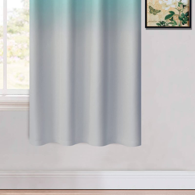 Yakamok Light Blocking Gradient Color Curtains Teal Ombre Blackout Curtains Room Darkening Thermal Insulated Grommet Window Drapes For Living Room/Bedroom (Teal 2 Panels 52X63 Inch) - Image 3