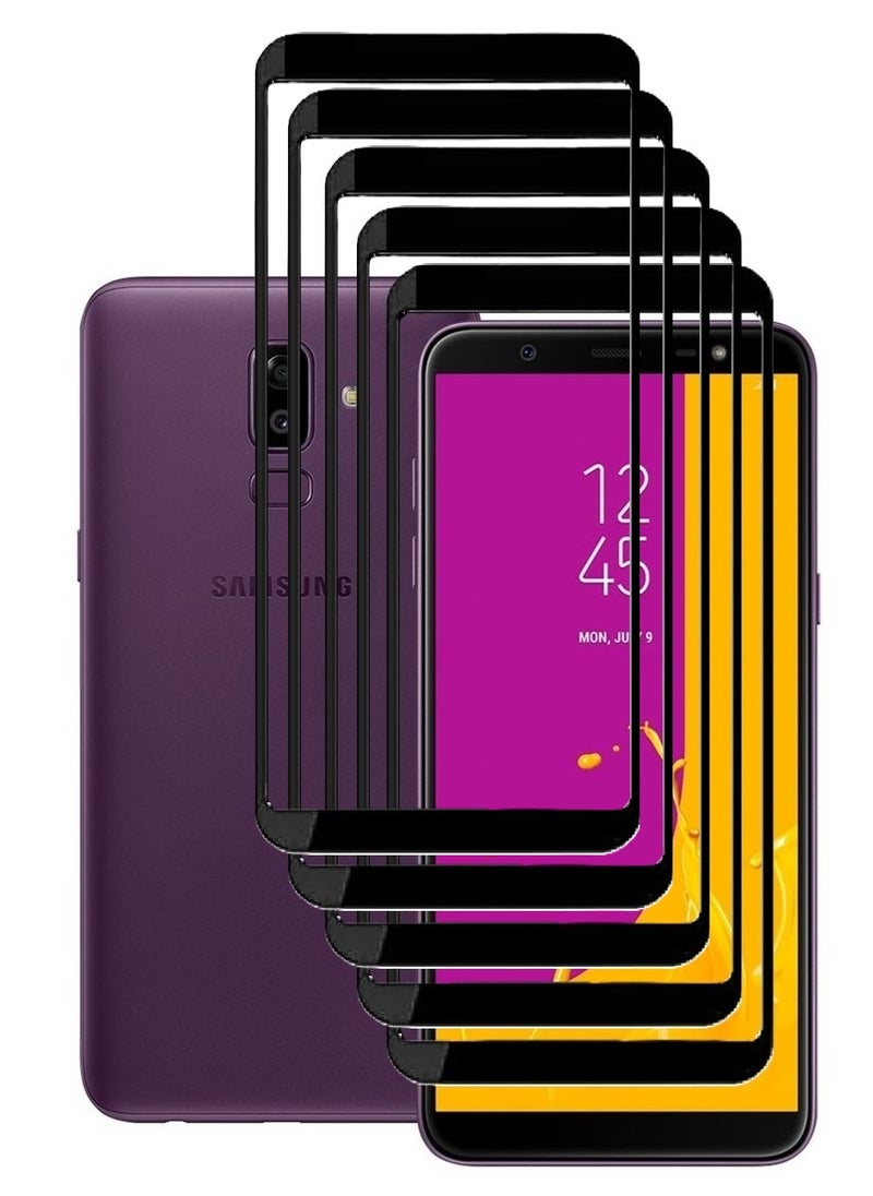 AINA 5 Pieces Tempered Glass Screen Protector 5D Designed For Samsung Galaxy J8 Full Glue Edge to Edge Full Screen Coverage And Bubble Free - Image 1