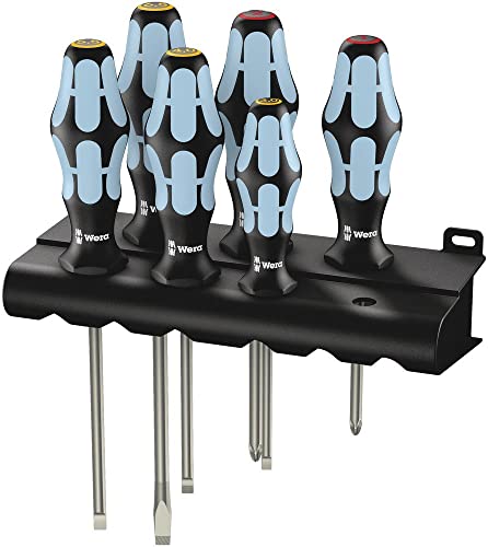 Wera 05032060001 Kraftform Stainless 33346 Stainless Steel SlottedPhillips Screwdriver Set and Rack 6Piece - Image 1