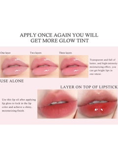 KYDA Hydrating Lip Glow Oil, Moisturizing Lip Oil, Glossy Transparent Plumping Lip Gloss, Tinted Lip Oil for Lip Care and Dry Lips-Raspberry  - Image 3