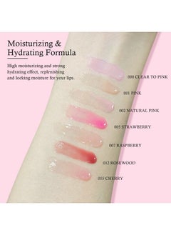 KYDA Hydrating Lip Glow Oil, Moisturizing Lip Oil, Glossy Transparent Plumping Lip Gloss, Tinted Lip Oil for Lip Care and Dry Lips-Raspberry  - Image 5