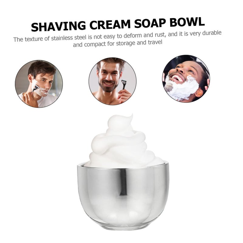 2Pcs Men Stainless Steel Bubble Bowl Shaving Cream Soap Rustproof Bowl For Shaving - Image 4