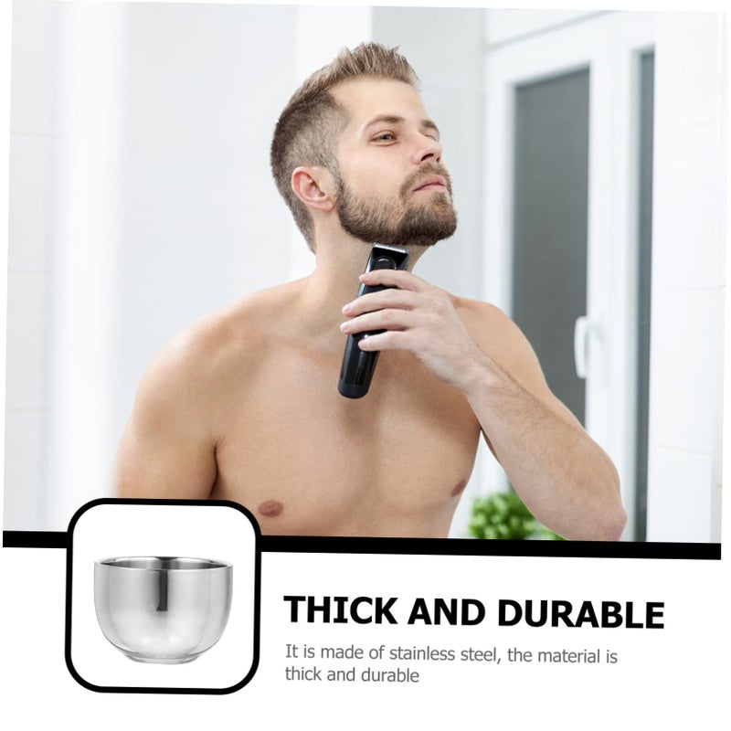 2Pcs Men Stainless Steel Bubble Bowl Shaving Cream Soap Rustproof Bowl For Shaving - Image 5