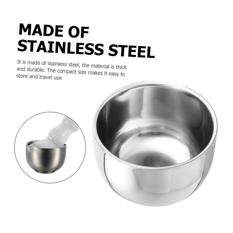 2Pcs Men Stainless Steel Bubble Bowl Shaving Cream Soap Rustproof Bowl For Shaving - Image 3