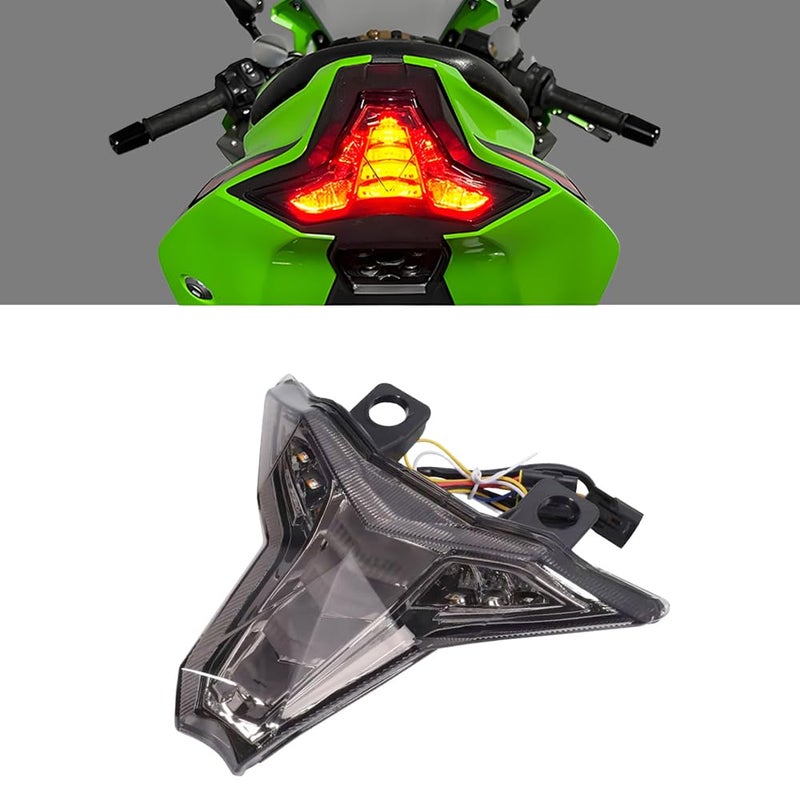 CZLLQXWWCX 2024 ZX6R LED Tail Brake Light For Kawasaki Ninja ZX10R ZX4R ZX25R 2023 Motorcycle Integrated Turn Signal Light Taillight Stop Lamp