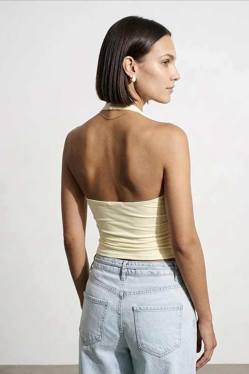 Dilvin Cream Natural DILVIN Nylon Elastane Blouse for Women | Best Price UAE