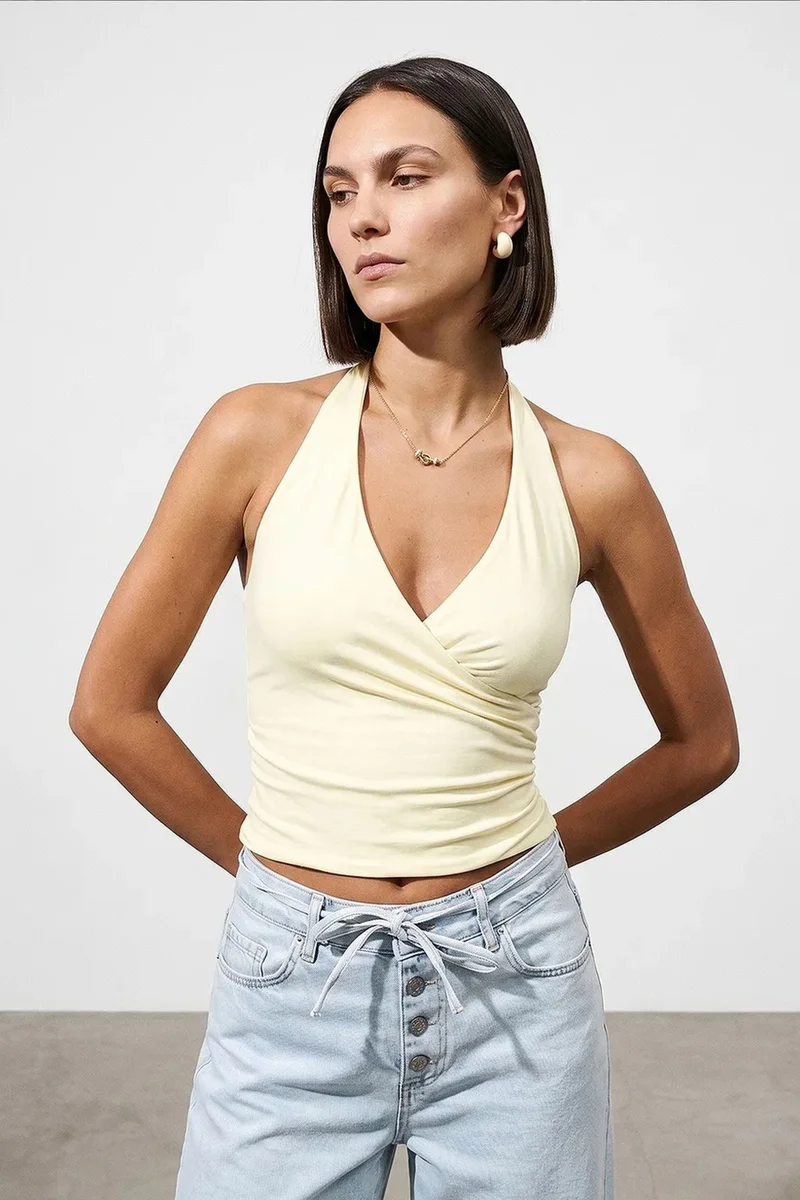 Dilvin Cream Natural DILVIN Nylon Elastane Blouse for Women | Best Price UAE