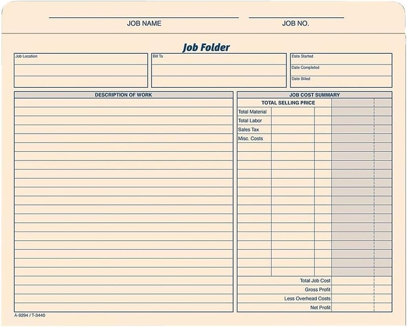 TOPS Job Folder File Jackets, Manila, 11.75 x 9.5 Inches, 20-Pack - Image 1