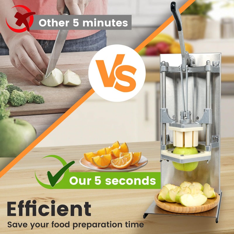 BIEAMA Commercial French Fry Cutter with 4 Replacement Blades, 1/2", 3/8", 1/4", 8 Wedge for Dice, Slice & Chop, Lemon Slicer & Vegetable Chopper - Image 4