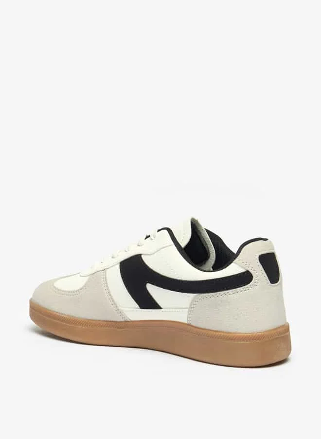 لي كوبر Women's Panelled Sneakers with Lace-Up Closure