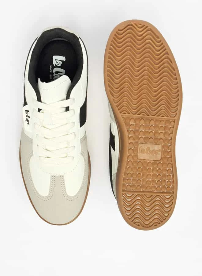 لي كوبر Women's Panelled Sneakers with Lace-Up Closure