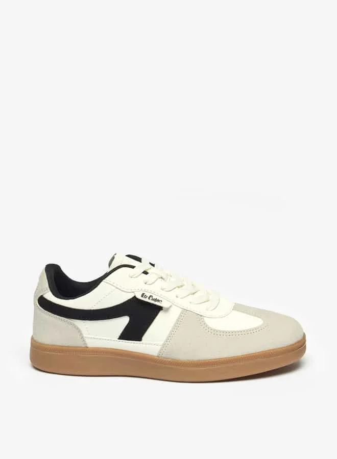 لي كوبر Women's Panelled Sneakers with Lace-Up Closure