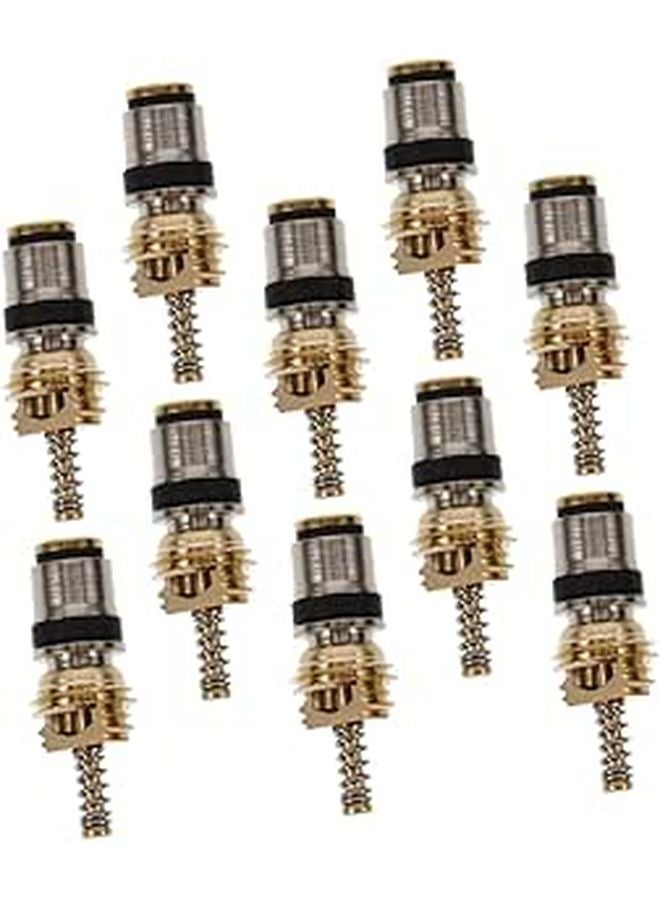 Automotive AC Valve Core Kit 10 Pieces High Low Pressure R134a Refrigerant Repair - Image 1