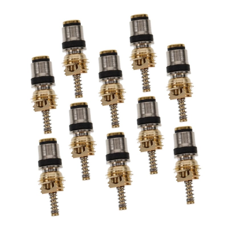Automotive AC Valve Core Kit 10 Pieces High Low Pressure R134a Refrigerant Repair - Image 2