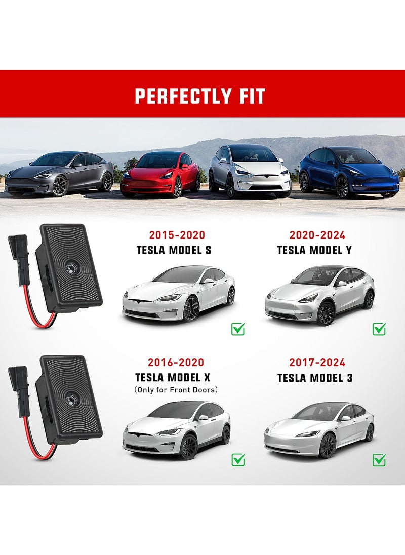 SYOSI 2Pcs Car Welcome Light for Tesla, LED Car Logo Door Lights , Door Projector Puddle Lights Compatible with Tesla Model 3/Y/S/X, Welcome Courtesy Step Door Interior Lamps Super Bright  - Image 2