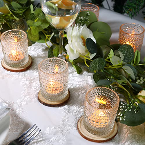 TRIRITE 12 Pcs Clear Tea Light Candle Holder, Glass Votive Candle Holders Bulk for Wedding Table Decor & Christmas Thanksgiving（Clear,12） - Image 5