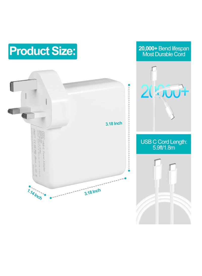 Y&D MacBook Pro charger SYOSI 96W USB C Charger Power Adapter for 16 15 13 inch, New Air inch,Works with Type 87W 61W 30W 29W PD Suits All laptop and Phones - Image 3