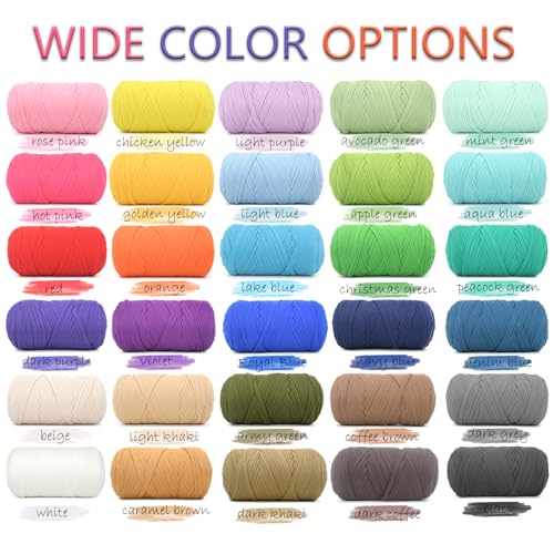 JOYTAG Tshirt Yarn for Crocheting,Beige T Shirt Chunky Elastic Fabric Thick T-Shirt Crochet Yarn for Beginners Crocheting Hand Knitting Bag/Basket/Coasters/DIY Crafts/Home Decor 200G(Beige - Image 5