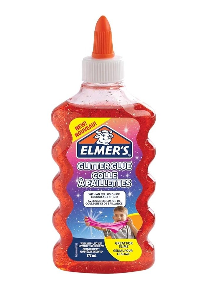 Elmers Glitter Glue 177ml Red - Image 1
