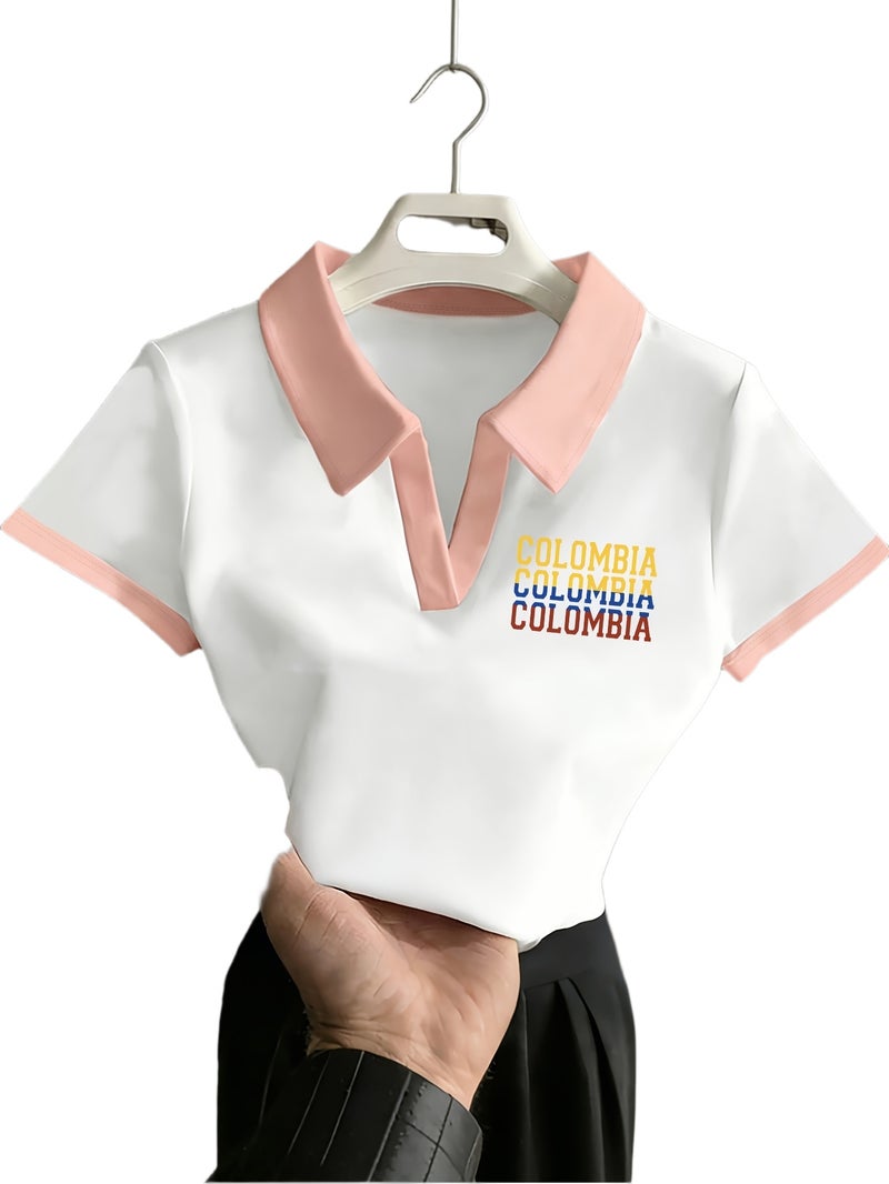Women's Short Sleeve Crew Neck T - Shirt - Solid Color Blouse - Compatible Basic Top Suitable for Summer & Spring, Machine Washable Casual Shirt, Minimalist Wardrobe Essential for... - Image 1
