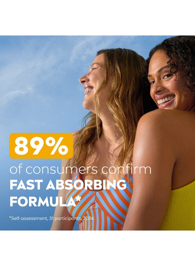 Nivea رذاذ الشمس للحماية والترطيب SPF50، رذاذ كريم الشمس المرطب، واقي شمس متقدم يوفر حماية فورية من UVA + UVB، تركيبة سريعة الامتصاص بدون أثر أبيض، 200 مل، عبوة من 2 - Image 5