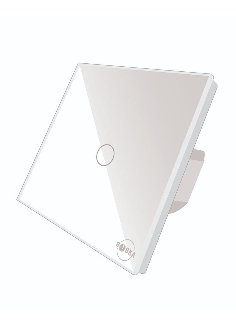 SASKA Smart Tuya Wifi Touch Light Switch (SJ-A1) Smartlife App Remote Control, Timing Function Voice Control Compatible with Voice Assistants, Google Home - No Neutral No Hub Needed (1 Gang, White) - Image 1