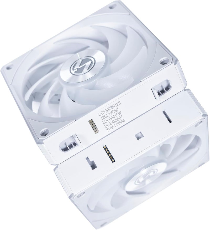 ليان لي مروحة ليان لي UNI Fan CL120 ARGB 120 مم PWM - حزمة ثلاثية - تحكم مروحة RGB ومروحة علبة الكمبيوتر بإشارة لاسلكية 2.4 جيجاهرتز - سلسلة ديزي - مناطق إضاءة مزدوجة - FDB - تتضمن وحدة تحكم ومطلوبة - أبيض (12CL1W3W) - Image 5