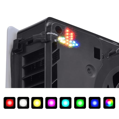 eXtremeRate 7 Colors 40 Effects RGB Rainbow Logo LED Kit for PS5 SlimPro Console Illuminated Lighting Decoration Logo LED Board for PS5 SlimPro Disc Digital Console - Image 1