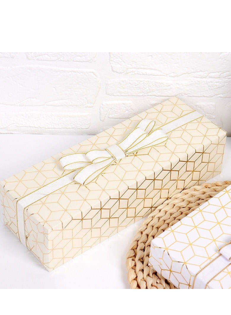 6 أوراق من ورق تغليف هدايا رمضان والعيد الفاخر باللون البيج مع ورق ذهبي لتغليف صناديق الهدايا ورق الحرف اليدوية 50×70 سم - Image 2