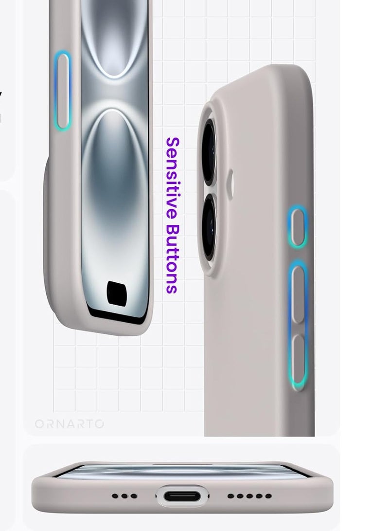 جومو ستور غطاء سيليكون سائل لهاتف iPhone 16 Plus بحجم 6.7 إنش – ناعم الملمس، مقاوم للصدمات والخدوش، غلاف حماية كامل مع بطانة داخلية من الألياف الدقيقة – تصميم أنيق وخفيف الوزن - Image 2