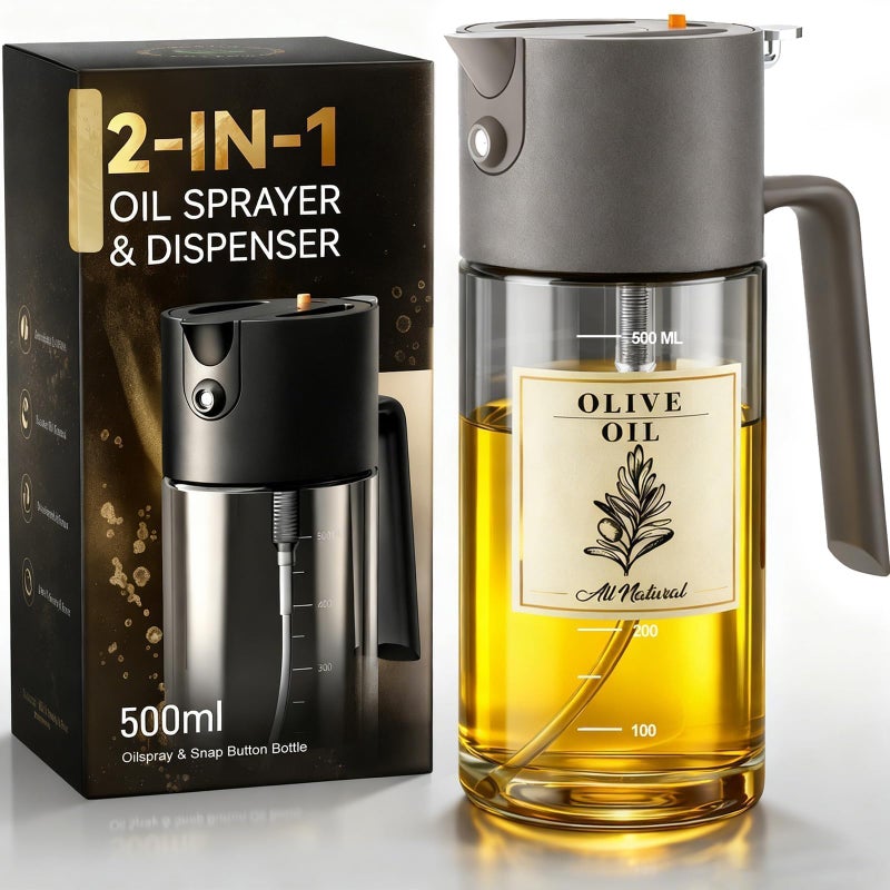 Costop Professional 500ml Glass Oil Sprayer - 3-in-1 Kitchen Tool: Fine Mist, Stream & Pour | Leak-Proof Design for Air Fryer, BBQ & Cooking | BPA-Free - Image 1
