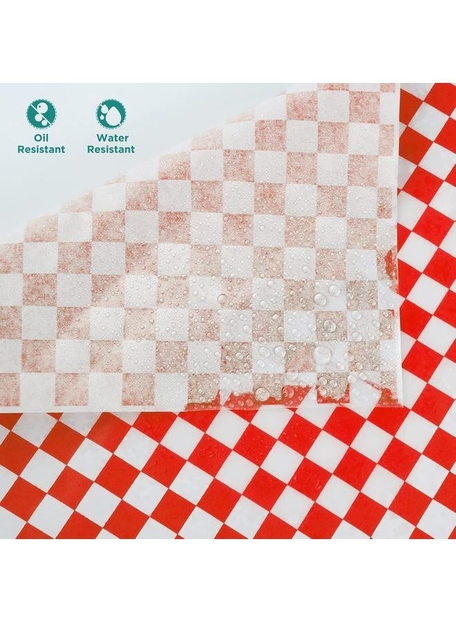 100pcs Deli Paper Sheets 30*30cm, Premium Food Basket Liners, Grease Resistant Wax Paper Sheets for Food, Classic Checkered Sandwich Wrapping Paper for Party, Festival and Outdoors - Image 4