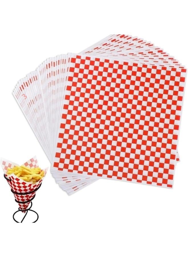 100pcs Deli Paper Sheets 30*30cm, Premium Food Basket Liners, Grease Resistant Wax Paper Sheets for Food, Classic Checkered Sandwich Wrapping Paper for Party, Festival and Outdoors - Image 5