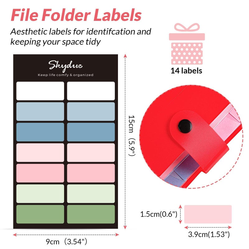 SKYDUE 8 Pockets Expanding File Organizer, Expandable File Folders with Pockets, Portable Document Paper Organizer, A4 Letter Size Filing Folder, Snap Closure, Red - Image 5